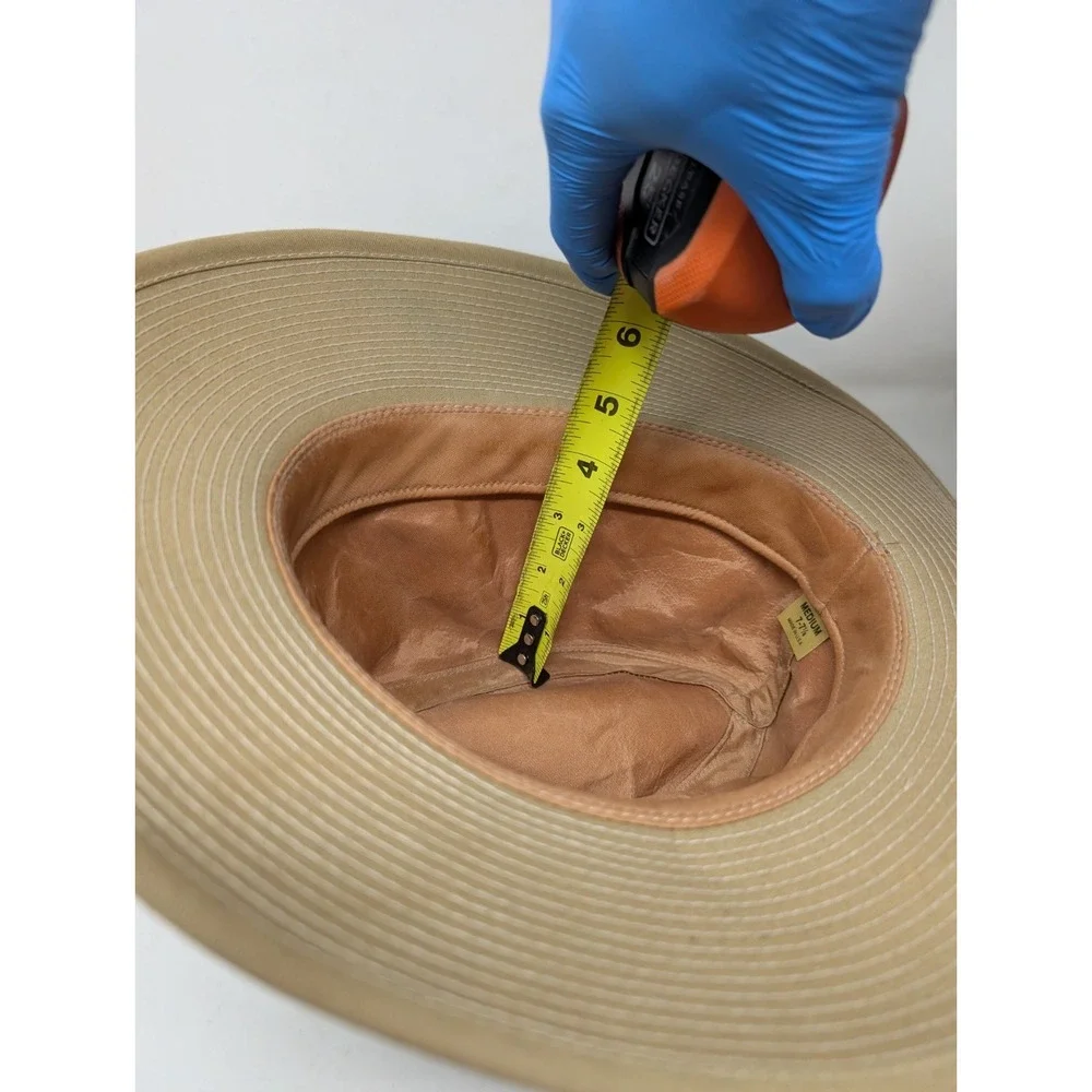 Vintage Fedora Hat Made in USA Men's Size Medium Safari Outdoor Canvas Sun Beige